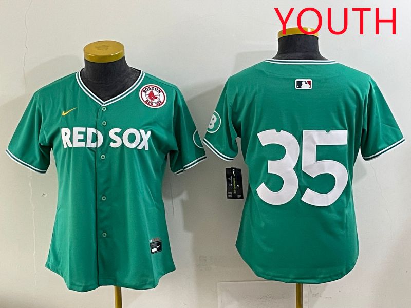 Youth 2025 Boston Red Sox #35 No Name Dark Green Joint Name Nike MLB Jersey style 9->youth mlb jersey->Youth Jersey